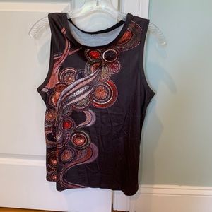 CREW NECK TRIBAL SLEEVELESS TANK TOP